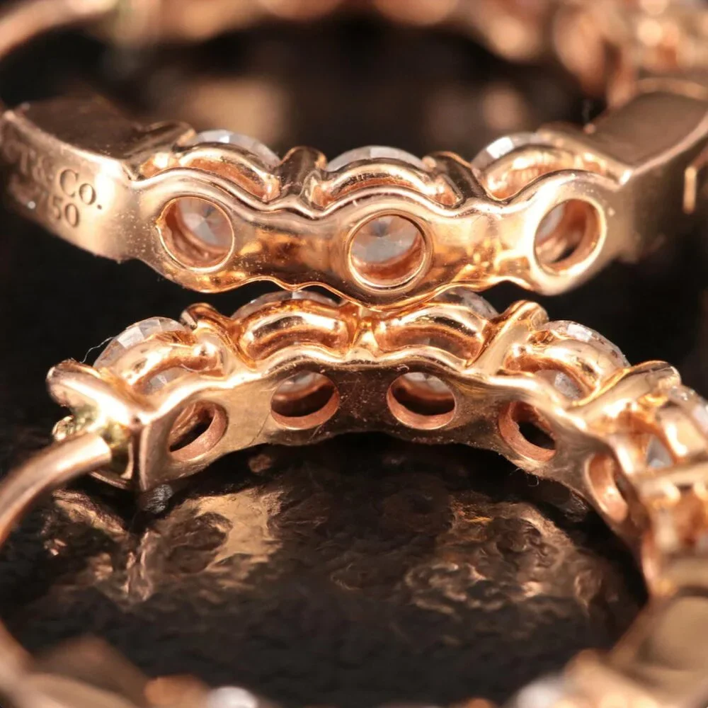 Tiffany & Co. 18K Rose Gold 1.51 CTW Inside-Out Hoop Diamond Earrings